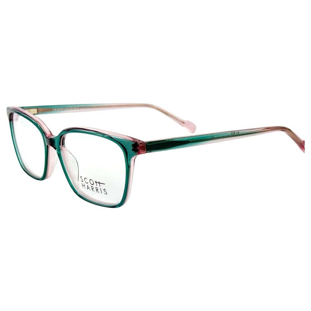 Scott Harris SH792 Womens Plastic Eyeglass Frame C1 Teal Ice Pink 51-15 W Case